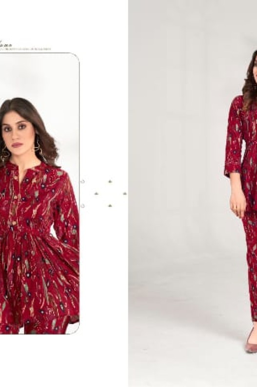 Elegant Rayon Fabric With Beautiful Floral Print Cord Set for Women.